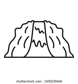 Lanscape waterfall icon. Outline lanscape waterfall vector icon for web design isolated on white background