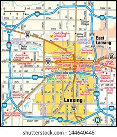 Lansing, Michigan Area Map