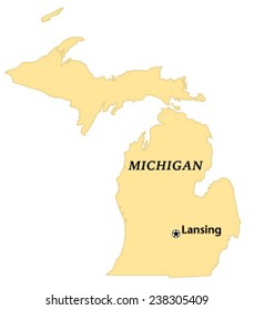 Lansing, Michigan locate map