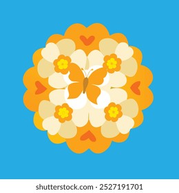 A "ilustração de arte vetorial de flor de borboleta de Lantana" é um design gráfico digital vibrante que apresenta uma representação vetorial detalhada da flor de Lantana, muitas vezes atraindo borboletas.