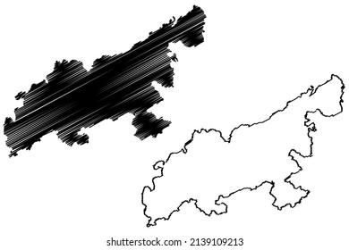 Lantau Island (Hong Kong Special Administrative Region Of The People's Republic Of China, HKSAR) Map Vector Illustration, Scribble Sketch Lantao Or Lan Tao Map