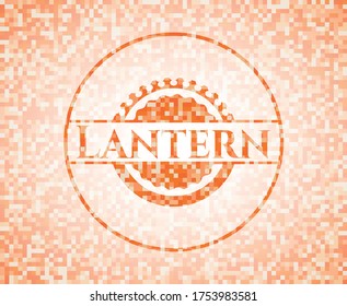 Lantern abstract orange mosaic emblem 