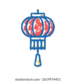 lantern accessory doodle icon sketch vector. lantern accessory sign. isolated symbol illustration