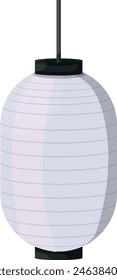 Lantern, amulet, Japanese style, gray, on a white background.