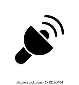 Lantern app black glyph icon. White screen with maximum brightness. Light source. Turning on flash. Torch and flashlight. Silhouette symbol on white space. Vector isolated illustration