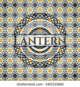 Lantern arabesque style emblem. arabic decoration.