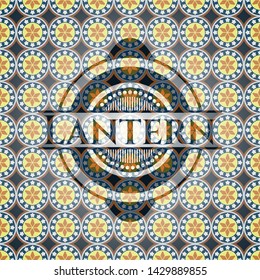 Lantern arabic style badge. Arabesque decoration.