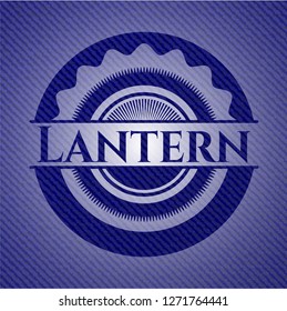 Lantern badge with jean texture
