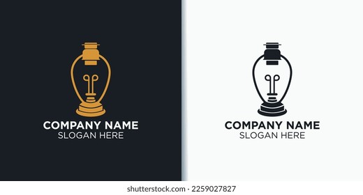 lantern and bulb logo vector, technology logo inspiration