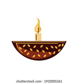 linterna con la quema de ilustración vectorial de velas dibujos animados estilo aislado