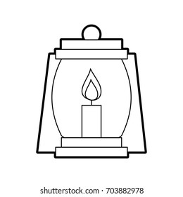 lantern camping isolated icon