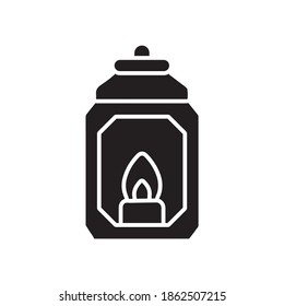 lantern with candle glyph icon