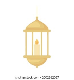 lantern and candle light decoration isolated icon
