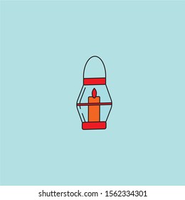 Lantern with candle line icon. linear style sign for mobile concept and web design. Candle lantern outline vector icon. Symbol, logo illustration. Pixel perfect vector graphics