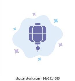 Lantern, China, Chinese, Decoration Blue Icon on Abstract Cloud Background. Vector Icon Template background