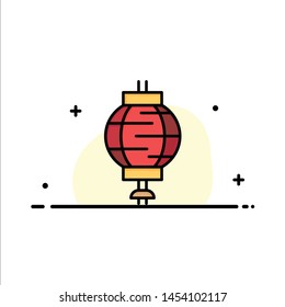 Lantern, China, Chinese, Decoration Business Logo Template. Flat Color