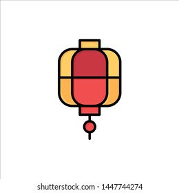 Lantern, China, Chinese, Decoration  Flat Color Icon. Vector icon banner Template