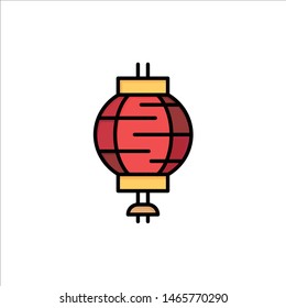 Lantern, China, Chinese, Decoration  Flat Color Icon. Vector icon banner Template. Vector Icon Template background