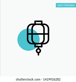Lantern, China, Chinese, Decoration turquoise highlight circle point Vector icon