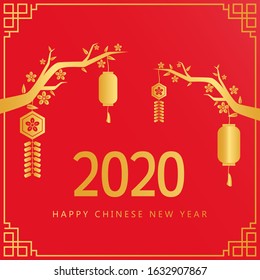 Lantern in Chinese New Year Background Design Illustration