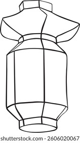 Lantern Chinese new year graphic element Outline vector illustration Hand drawn line art