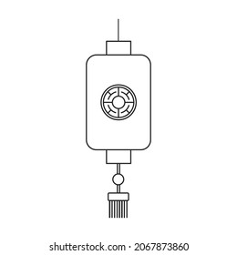 Lantern of chinese outline vector icon.Outline vector illustration red lamp. Isolated illustration of red lantern chinese icon on white background.