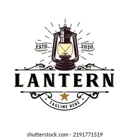 lantern concept lantern vector logo design in vintage style ornament.