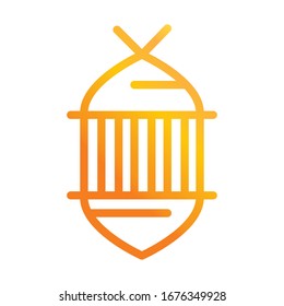 lantern decoration ramadan arabic islamic celebration vector illustration gradient line icon