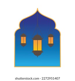 lantern design template mosque brochure illustration banner vector abstract