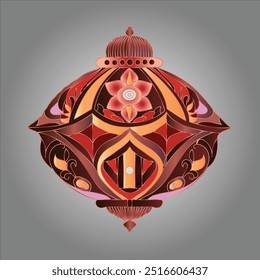 Lantern design vector arbic calligraphic