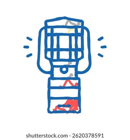 dispositivo de lanterna ícone de doodle esboçar vetor. sinal de dispositivo de lanterna. ilustração de símbolo isolado
