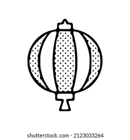 Lantern doodle icon isolated on white background