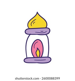 Lantern doodle icon with white background vector stock illustration