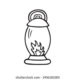 Lantern in doodle style. Hand drawn vector illustration isolated on white background.