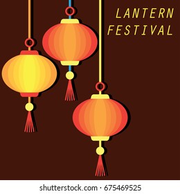 lantern for lantern event / festival poster. vector illustration
