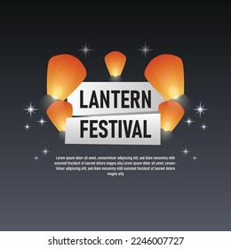 Lantern Festiva lbackground. Design with gradient. Vector illustration.