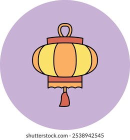 Lantern Festival Icon Representing Celebration, Light, and Cultural Tradition, Perfect for Highlighting Festive Occasions, Chinese New Year, and Symbolic Illumination with a Warm and Joyful Design