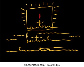 Lantern Festival. Stylized image of a ship with a candle