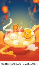 Festival das Lanternas, Solstício de inverno, Tangyuan, Personagens e Moedas de Cobre