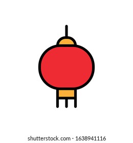 Lantern with filled line icon 