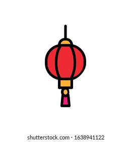 Lantern with filled line icon 