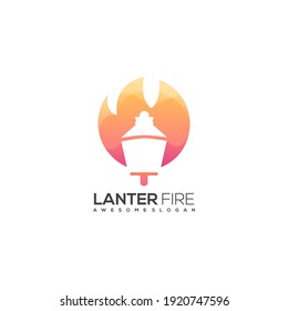 Ilustración del logotipo de Lantern Fire Colorful Vector Design