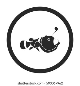 Lantern fish symbol simple silhouette icon on background