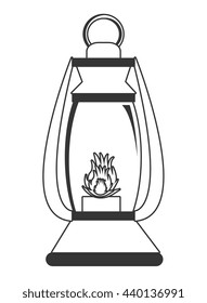 lantern with flame over isolated background,vector illustration