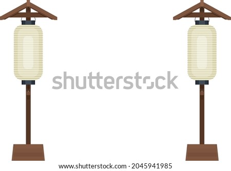 Lantern frame displayed at the entrance of a long-established Japanese style