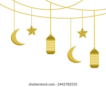Lantern Frame Islamic Background Illustration