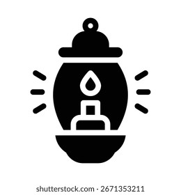 Laterne Glyphe Symbol Abbildung Vektorgrafik. Einfache Elementgrafik, Vektorgrafik, geeignet für App, Websites und Präsentationen einzeln auf weißem Hintergrund