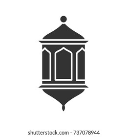 Lantern glyph icon. Silhouette symbol. Wall lamp. Negative space. Vector isolated illustration