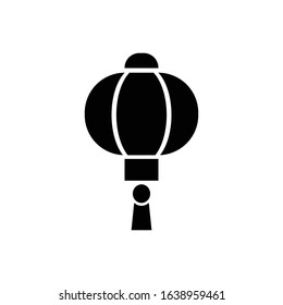 Lantern with glyph icon vector