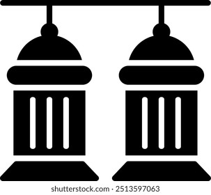 Lantern Glyph Vector Icon Design